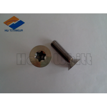 tornillo de cabeza plana de titanio Gr5 de alta resistencia M5 DIN7991